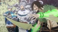 Jack the Ripper, Nozel Silva, and Charlotte Roselei defend Yami Sukehiro (Image via Studio Pierrot)